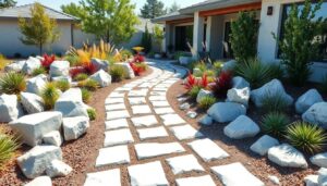 modern white rock landscaping ideas