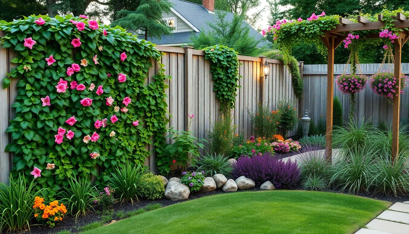 fence line landscaping ideas